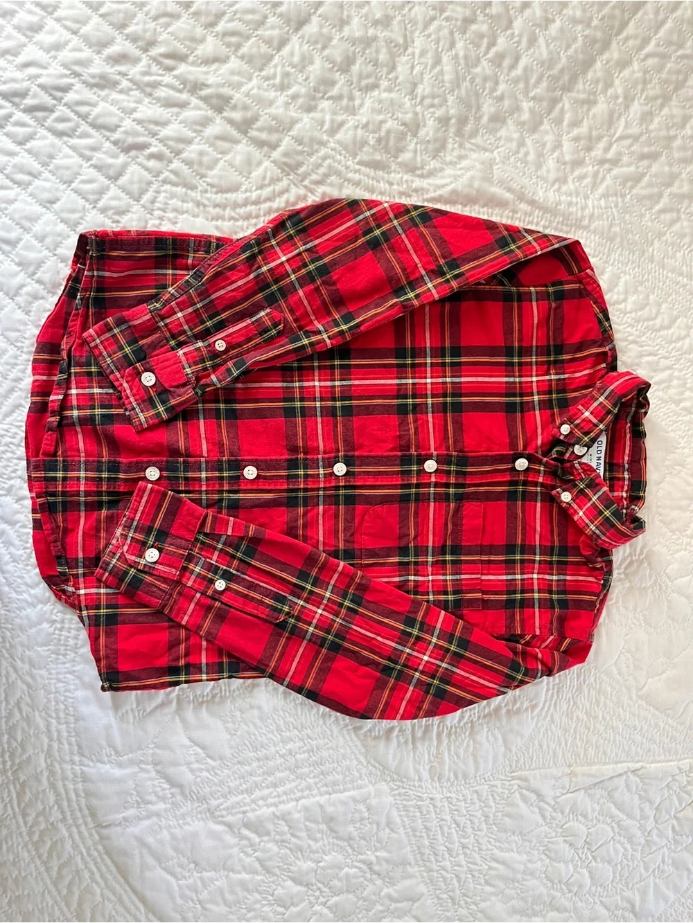 Old Navy Red Plaid Button-Down Shirt